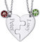 FaithHeart BFF Freundschaftskette Puzzle Herzkette für 2 Herzanhänger mit Gebursstein Personalisierter schmuck für Paar pärchen