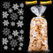 100 Stück Weihnachten Süßigkeiten Tüten, Cellophantüten Schneeflocke Plätzchentüten Klarsichttüten mit 200er Twist Krawatten für Bonbon Plätzchen Süßigkeiten