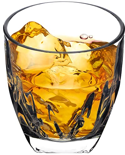 KADAX Verres à boire, lot de 6, verres à eau transparents à base renforcée, verres à jus à paroi épaisse, verres cannelés, verre à boire (bas, 310ml)