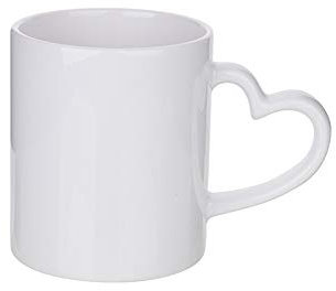 Vixar Personalised Coloured Inside Handle Mugs Cups 11oz, Your Photo Text Design Gift, customised, custo, Bulk Also (Heart Handle)