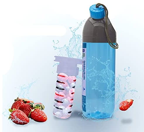 FR Enterprises Water Bottle with Fruit Infuser – Reusable and BPA-Free – Anti-Slip Grip – 600ml Kids Water bottles – Ideal for School, Outdoor Sports, and Gym