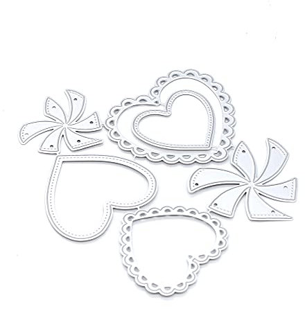 KSCRAFT Herz-Schablonen aus Metall, Pfefferminz-Design, für Bastelarbeiten, Scrapbooking, Fotoalbum, dekorative Prägung, DIY-Papierkarten
