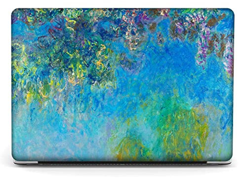 Berkin Arts Kompatibel mit MacBook Air 13 Zoll Hülle, 2022-2018 Freisetzung A1932 mit Touch ID Tastaturschutz & Displayschutz Cloisonnismus (Claude Monet - Glyzinie)