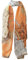 PB Pietro Baldini Elegante Damen Schals Pashmina Schals mit Blumen Design für Freizeit Abendkleid Hochzeit Freizeit - 90 x 180 - Orange blau