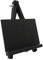 EUROPEL Présentoir de table, mini chevalet en bois de pin finition noir, avec ardoise en composite 15x21 cm, pour marqueur craie à base d'eau, dimensions hors tout 24,5x21x14,5 cm