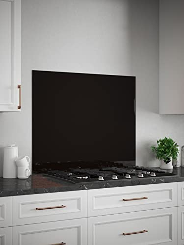 Black Gloss Glass Kitchen Splashback 900mm x 750mm