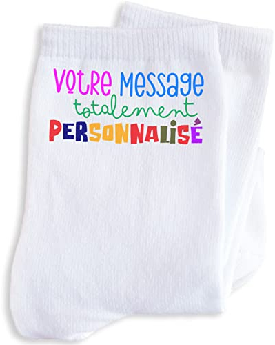 Luigi Collection Chaussettes Personnalisables Texte Libre Homme Femme Humour Message drôle Personnalisé. Idée Cadeau Original Anniversaire Noël St Valentin.