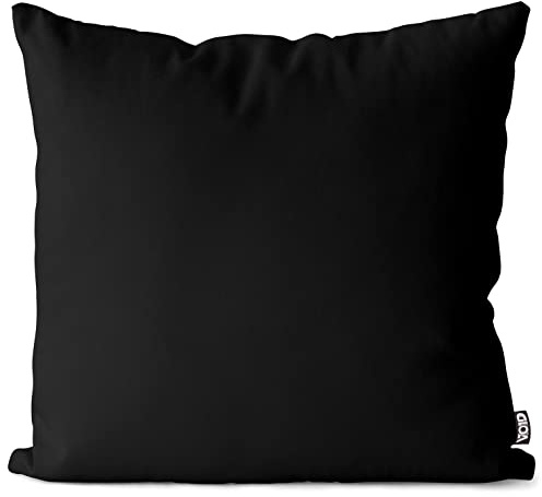 VOID Kissenbezug wetterfest Kissenhülle Polyester wasserfest Dekokissen Outdoor Kissen Zierkissen, Kissen Größe:80 x 80 cm, Kissen Farbe:Schwarz