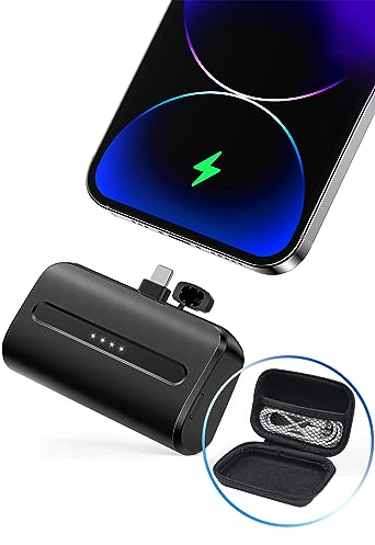 NEWDERY Small Power bank for iPhone, 6600mAh 20W PD Fast Charging Portable Charger, Travel Mini Battery Pack Compatible with iPhone 14/Pro Max/Pro/13/Mini/12/11/XS/X/8/7/6/Plus Airpods, Black