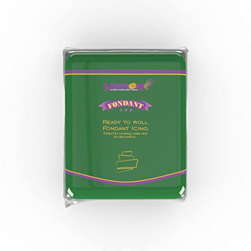 Dekozauber24 Premium Fondant, 500g, dunkelgrün, Rollfondant, in 17 Farben, weich und biegsam, essbar, Tortendeko Kuchen Deko