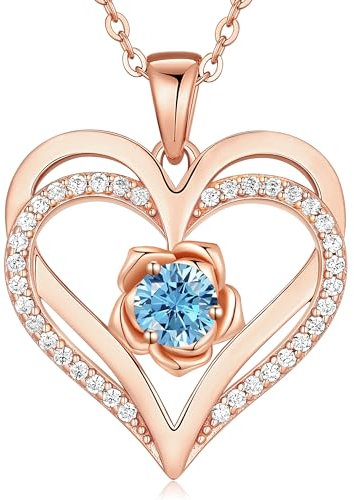 CDE Collana Donna Collana Cuore Argento 925 in Oro Rosa Gioielli Donna 3