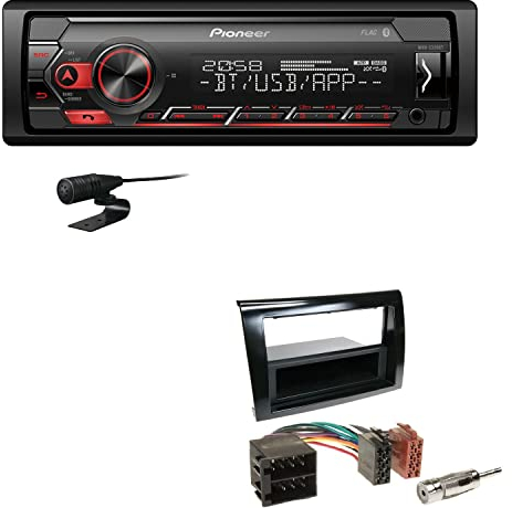 Pioneer MVH-S320BT 1-DIN Bluetooth Autoradio USB FLAC Spotify mit Einbauset passend für FIAT Bravo 2007-2014 Klavierlack schwarz