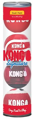 KONG Signature Bälle zum Apportieren und Apportieren (klein (4er-Pack)