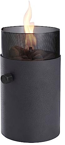 Deko Gaslaterne Outdoor Schwarz Ø 16 x 31cm Gaslampe Gasleuchte Camping Balkon Gas Lampe Leuchte