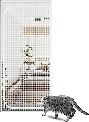 Katzentür, Balkontür for Wohnzimmer, Moskitonetz, Dicke Katzentür Mit Reißverschluss, Katzentür, Balkontür for Wohnzimmer, Schlafzimmer, Terrasse (80 X 210 cm) (Color : A, Size : 95x220cm)