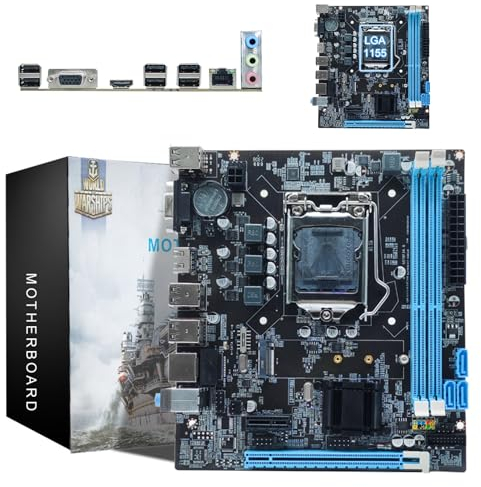 Sxhlseller Placa Base Micro ATX, Ranura para CPU LGA 1155, DDR3 de Doble Canal, M.2 NVMe NGFF, Alimentación Trifásica, Salida HD VGA, para LGA1155 Socket I3 I5 I7