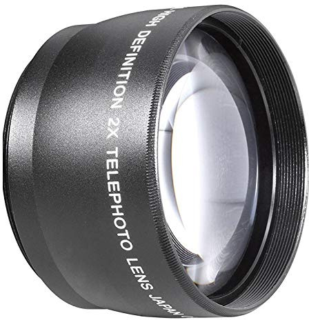Fvoagaou 55 mm 2X Teleobjektiv Telekonverter für 18-55 mm