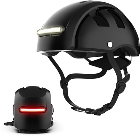 FEND Super Plus Folding Bike Helmet with Lights – Patented Smart-Fold 50% Compact Design, Ultra-Bright USB-C Front & Rear LEDs, CPSC/EN1078 Certified, for Adults, Commuters, E-Bikes, Scooters
