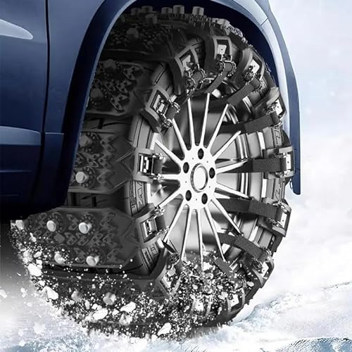 SSIMOO Auto Schneeketten,für Jeep Grand Commander Wagoneer Wrangler,Verstellbare Universal,für Reifenbreite 165-275mm,Black-8 pcs