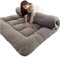 LIANGERMAO Futon matratze, Tatami Matte, Matratze aus Lammwolle, Extra dick, faltbar, Kann als Matratze, Meditationskissen, Schlafmatte, Bodenmatratze, etc (Grau, 90x200cm)