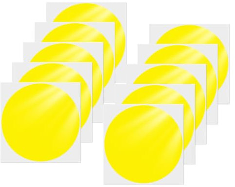 YIKIADA Gelb Klebepunkte Aufkleber 152 mm Vinyl Selbstklebende Wasserdicht Punkt Etiketten Abnehmbar Runde Bodenaufkleber für Büro Schule Kinder 10 Stück