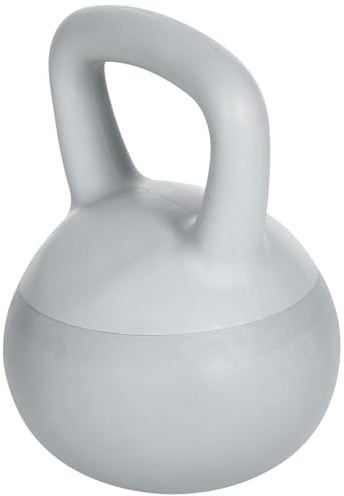 SPORTNOW Kettlebell 8kg PVC und Metall Sand für Schulter und Bizeps Training, 22x22x29 cm, Grau