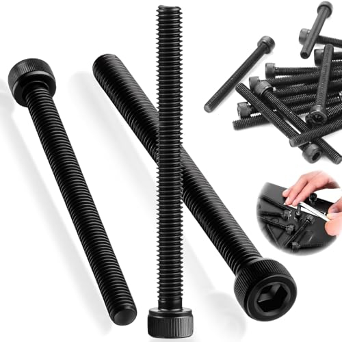 SWTYExt 30 Stück Innensechskantschraube M6x65mm Zylinderschrauben mit Innensechskant Kohlenstoffstahl Schrauben Vollgewinde Sechskantschrauben Schwarz Inbusschrauben für Reparaturwerkzeugzubehör