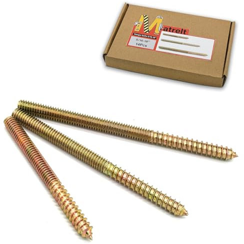14 Pack 5/16-18 Hanger Bolts 3Sizes Long Inch Double Headed Bolts Wood Dowel Screw Self-Tapping Screw Hanger Bolts for Wood Furniture Screws Wood Screws Double Screw Threaded Rods Bolt Matrelt