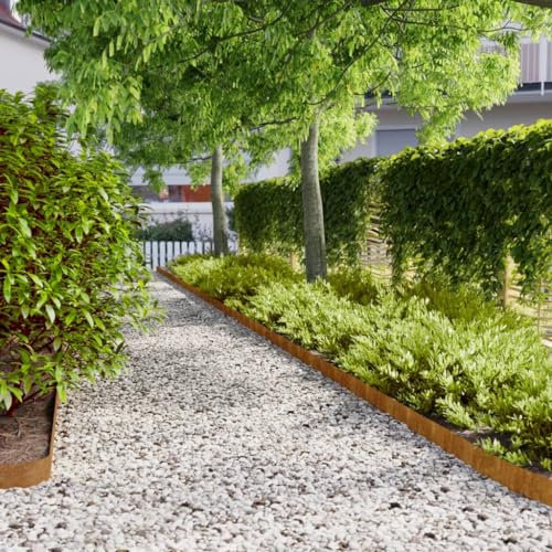 ShGaxin Bordure per Prato 10 pz 10x103 cm Flessibili in Acciaio Corten,Bordature da Giardino,Bordure per Prato,Bordatura Aiuole Giardino-821890