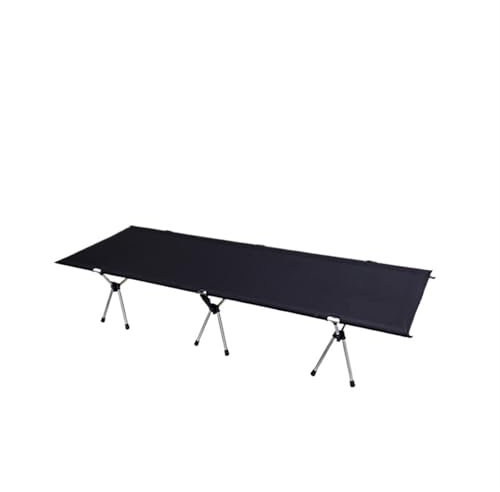 SUBLXPoten Feldbett Klappbett, ultraleichtes Campingbett, tragbares Reisebett for den Außenbereich, Einzelperson, Wanderliegestuhl, Schlafbett, 190 x 65 cm(Black)