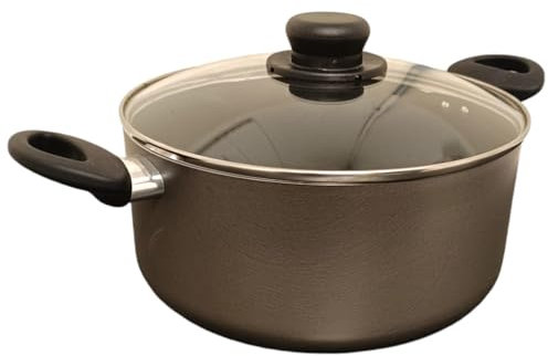 Blesstrade 24/28/32 cm Non-Stick Large Cooking Casserole Stock Pot with Glass Lid & Handle Great for Home Kitchen Cooking (32cm)