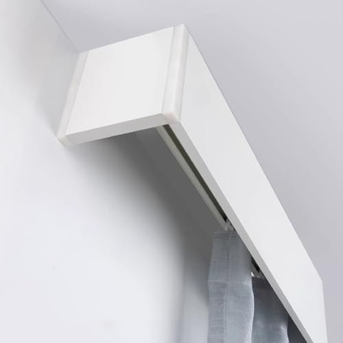 Gardinenschiene Vorhangschienen-Deckenmontagebox 3 Fuß/4 Fuß/6 Fuß/10 Fuß/11 Fuß/12 Fuß/15 Fuß/16 Fuß, Hochbelastbare Einzelschienenbretter mit Beschlag, Verdunkelungs-Erkerfenster-Lamellen(7m/23ft)