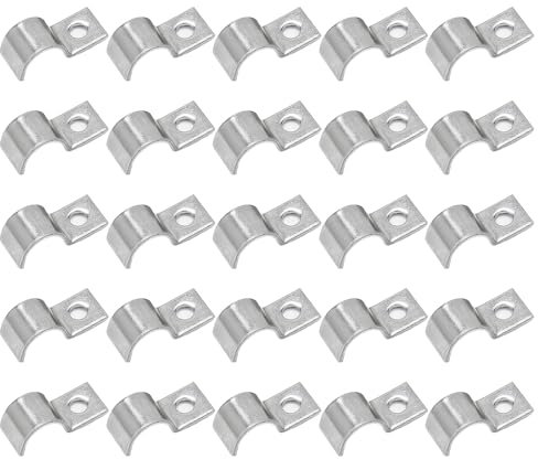 25 Stück Kabelschellen Befestigungsschelle,Kabelschellen zum Schrauben,Edelstahl 304 Rohrbefestigung Einzelloch U-Rohrschellen,Kabelhalter Kabelclips Einzelloch Metallkabelschellen für Rohre Ø 5-6 mm