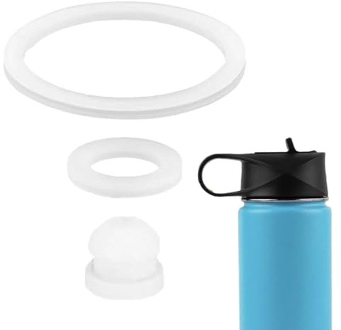 Austausch der Becherdeckeldichtung | Dichtungsdichtung aus lebensmittelechtem Silikon für Wasserflaschendeckel | Passend für 14/18/22/32/40/64oz Flaschen | Entlüftungslochdichtungen für Drinco- und Ed