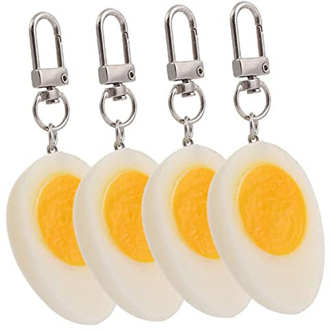 CALLARON 4 Pz Portachiavi Sodo borse sacchetti portachaivi jalapeno adorn bag cartoni delle uova catena Bollitore per uova cuociuova tazza ciondolo borsa detentori di chiavi pvc