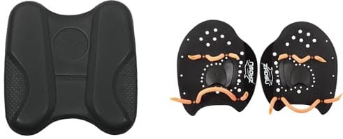 ZAOSU Trainings-Set Performance Pull-Kick & Hand Paddles für Schwimmen & Triathlon, Farbe:schwarz, Größe:M (Orange)