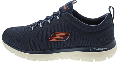 Skechers Herren Slipper Summits LOUVIN, Männer Slip-On,Halbschuhe,Schlupfschuhe,schluepfschuhe,Loafer,Slip-ons,Slipper,Blau,46 EU