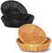 Jomdjmskes 4 Piezas Cestas de Mimbre, Conjunto Cestas para Pan, Cestos Mimbre, Paneras de Mesa, Redonda para Almacenamiento Pan, Frutas y Aperitivos, Marrón y Negro