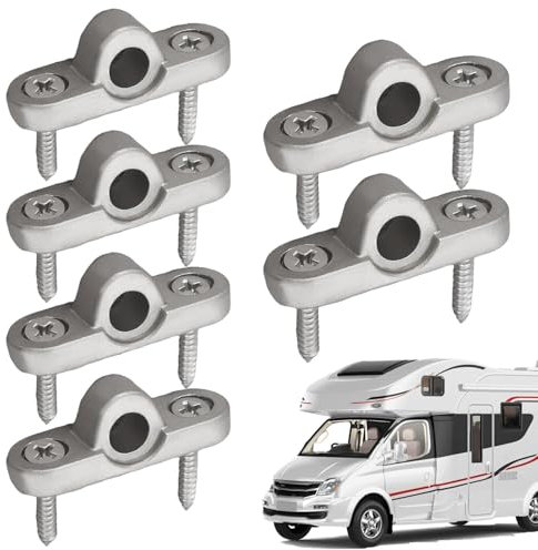 Ösen zum Abfallen von Markise, Augenplatte für Markise | 6X Metall -Ösen Lochhaken - -Hakenhalter, Dachstangenhalterungen, 8 -mm -Montagewerkzeug für e, Wohnwagen