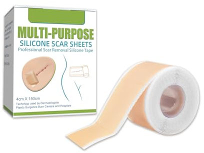 TopYart Cerotti Silicone Cicatrici, Fogli di Silicone per Cicatrici, Ammorbidisce e Leviga le Cicatrici Causate da Parto Cesareo, Interventi Chirurgici, Ustioni e Acne（4 * 150cm）