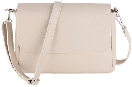 MIRROSI Umhängetasche Damen, Crossbody Bag, Echtleder Made in Italy (1 Tasche 2 Gurte oder Basic Version 1 Tasche 1 Gurt), 27x20x7cm (BXHXT) Mittelgroß