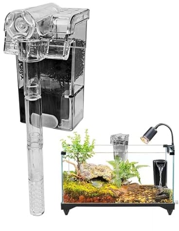 Aquarium Wasserfilter | Pumpe Mit Filtrationsfunktion Für Aquarien | Hängbarer Kompakter Außenfilter für Süßwasser, Salzwasser, Fische &