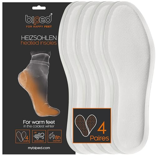 biped heating insoles for shoes – Set of 4 pairs of foot warmers for men and women – Natural heat up to 8 hours – Air-activated disposable insoles z2940