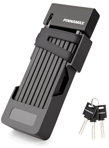 PINNAMAX Foldable Bike Lock - Compact Folding Bicycle Lock with 3 Keys - Frame Mount Anti-Theft Locks for E-Bike, Motorcycle, Scooter, Bicycle, Door, Gate