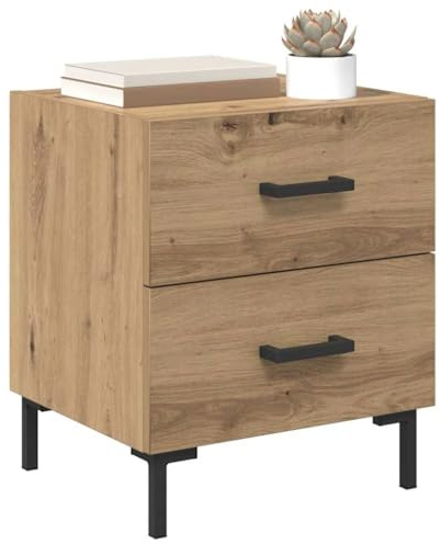 vidaXL Nachttisch 2 pcs Artisan-Eiche 40 x 35 x 47,5 cm Holzwerkstoff, Rustikale Nachtkonsole, Holzablage, Schlafzimmer Organizer, praktischer Nachttisch für Deko und Zubehör