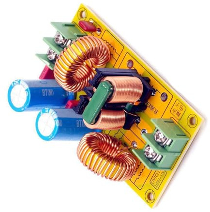 MHADBKH Hochstromfilter Leiterplatte Rauschunterdrückung DC0-50V 10A Netzteil Filterplatine Geräuschfilterfilter Schaltung Netzteil Reiniger