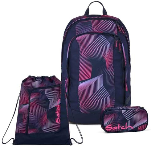 Satch Air Schulrucksack Set 3tlg. inkl. Sportbeutel (Seismic Pink)