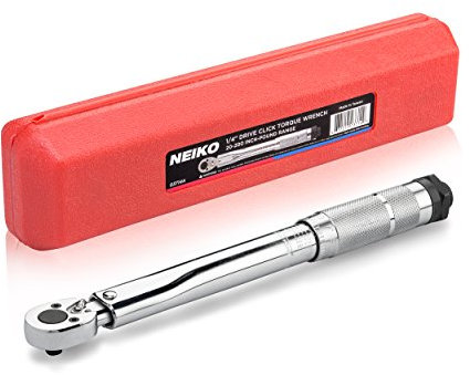 NEIKO 03714A 1/4 Drive Adjustable Click Torque Wrench | SAE | 20-200 Inch-Pound Chrome Vanadium Steel | 10.75 Length