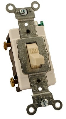 Leviton 20-Amp, 120/277-Volt, Toggle Single-Pole AC Quiet Switch, Commercial Grade, Grounding, Cs120-2T, Light Almond