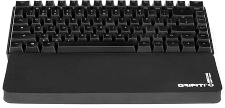 Grifiti Fat Wrist Pad 12 is a 30.4x10x1.9 cm Wrist Rest for Small Mechanical Keyboards, MacBooks, Laptops, and Notebooks in Black Neoprene and Black Nylon